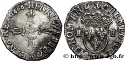 HENRI IV LE GRAND Quart d écu, croix feuillue de face 1606 La Rochelle