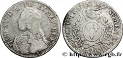 LOUIS XV DIT LE BIEN AIMÉ Écu aux branches d&nbsp;olivier, buste habillé 1735 Rennes TB