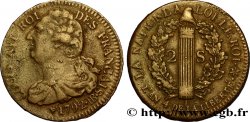 LOUIS XVI (MONARQUE CONSTITUTIONNEL)  2 sols dit &nbsp;au faisceau&nbsp;, type FRANÇAIS 1792 Strasbourg