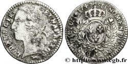 LOUIS XV DIT LE BIEN AIMÉ Dixième d&nbsp;écu aux branches d’olivier, tête ceinte d’un bandeau 1747 Paris TB