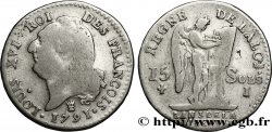LOUIS XVI (MONARQUE CONSTITUTIONNEL)  15 sols dit &nbsp;au génie&nbsp;, type FRANCOIS 1791 Limoges