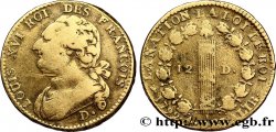 LOUIS XVI (MONARQUE CONSTITUTIONNEL)  12 deniers dit &nbsp;au faisceau&nbsp;, type FRANCOIS 1792 Dijon TB