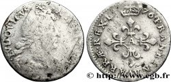 LOUIS XIV LE GRAND OU LE ROI SOLEIL Quatre sols à la croix formée de lis 1676 Paris