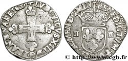 LOUIS XIII LE JUSTE Quart d&nbsp;écu, à la croix fleurdelisée, titulature côté croix 1627 Bayonne TB