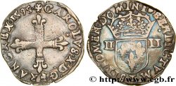 CHARLES X, CARDINAL DE BOURBON Quart d&nbsp;écu, croix de face 1595 Nantes