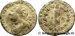 LOUIS XVI (MONARQUE CONSTITUTIONNEL)  12 deniers dit &nbsp;au faisceau&nbsp;, type FRANÇOIS 1792 Saumur TB+/TTB