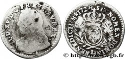 LOUIS XV DIT LE BIEN AIMÉ Vingtième d’écu aux branches d’olivier, buste habillé 1728 Bayonne B+/TB