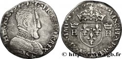 HENRI II Demi-teston à la tête nue, 1er type 1556 Bayonne