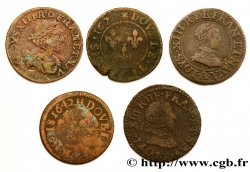 LOUIS XIII LE JUSTE Lot de 5 doubles tournois de Louis XIII n.d. s.l. TB