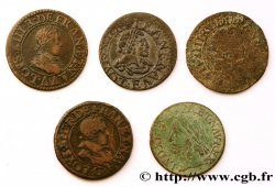 LOUIS XIII LE JUSTE Lot de 5 doubles tournois de Louis XIII n.d. s.l. TB