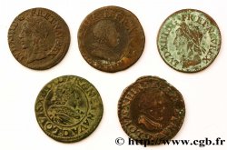 LOUIS XIII LE JUSTE Lot de 5 doubles tournois de Louis XIII n.d. s.l. TB