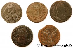 LOUIS XIII LE JUSTE Lot de 5 doubles tournois de Louis XIII n.d. s.l. TB