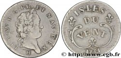 ÎLES DU VENT - LOUIS XV DIT LE BIEN AIMÉ Douze sols 1731 La Rochelle TB+