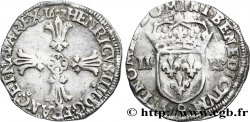 HENRI IV LE GRAND Quart d&nbsp;écu, croix feuillue de face 1602 Rennes TB+