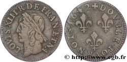 LOUIS XIII LE JUSTE Double tournois, type de Warin 1642 s.l.