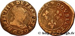 HENRI III Double tournois, type de Saint-Lô 1588 Saint-Lô