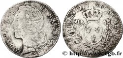LOUIS XV DIT LE BIEN AIMÉ Dixième d écu aux branches d’olivier, tête ceinte d’un bandeau 1757 Toulouse