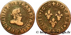HENRI IV LE GRAND Double tournois, 1er type 1608 Lyon