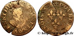 HENRI IV LE GRAND Double tournois, 1er type de Paris (légende française) 1606 Paris, Moulin des Étuves