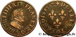 HENRI IV LE GRAND Double tournois, 2e type de Paris (légende française) 1607 Paris, Moulin des Étuves