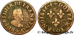 HENRI IV LE GRAND Double tournois, 2e type de Paris (légende française) 1608 Paris