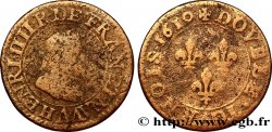HENRI IV LE GRAND Double tournois, 2e type de Paris (légende française) 1610 Paris, Moulin des Étuves