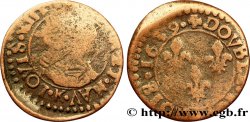 LOUIS XIII LE JUSTE Double tournois, type 14 1639 Bordeaux