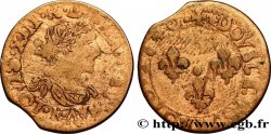 LOUIS XIII LE JUSTE Double tournois, type 14 1640 Bordeaux TB+