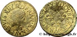 LOUIS XIII LE JUSTE Double tournois, 14e type de La Rochelle 1639 La Rochelle
