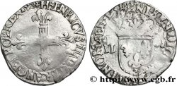 HENRI III Quart d&nbsp;écu, croix de face 1588 Rennes TB