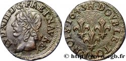 LOUIS XIII LE JUSTE Double tournois, type de Warin 1643 La Rochelle SUP/TTB+