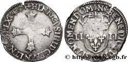 HENRY IV Quart d écu, croix batonnée et couronnée de face 1604 Saint-Lô