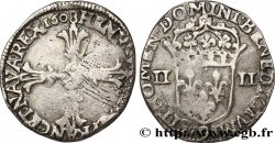 HENRY IV Quart d écu, croix feuillue de face 1608 Rennes