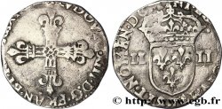LOUIS XIII LE JUSTE Quart d&nbsp;écu, à la croix fleurdelisée, titulature côté croix n.d. Nantes TB+