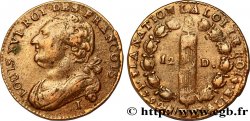 LOUIS XVI (MONARQUE CONSTITUTIONNEL)  12 deniers dit &nbsp;au faisceau&nbsp;, type FRANÇOIS 1792 Limoges TTB/TB+