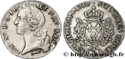 LOUIS XV THE BELOVED Écu aux branches d’olivier, tête ceinte d’un bandeau 1760 Orléans