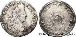 LOUIS XIV LE GRAND OU LE ROI SOLEIL Quatre sols aux deux L 1696 Bayonne TB