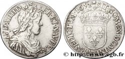 LOUIS XIV LE GRAND OU LE ROI SOLEIL Demi-écu, portrait à la mèche longue 1652 Montpellier TB+/TTB
