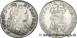 LOUIS XV THE BELOVED Écu dit  de France-Navarre  1718 Paris AU/AU