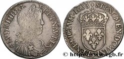 LOUIS XIV LE GRAND OU LE ROI SOLEIL Demi-écu, portrait à la mèche longue 1653 Rennes TB+/TTB