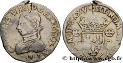 HENRI III. MONNAYAGE AU NOM DE CHARLES IX Teston, 2e type 1575 Rennes TB+