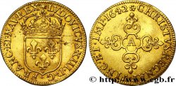 LOUIS XIII LE JUSTE Écu d&nbsp;or au soleil, à la croix anillée fleurdelisée 1642 Paris, Monnaie du Louvre TTB+