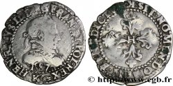 HENRI III Quart de franc au col plat 1587 Bordeaux