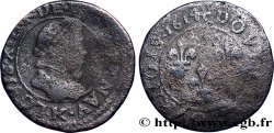 LOUIS XIII LE JUSTE Double tournois, grand buste enfantin, drapé à large fraise 1614 Bordeaux
