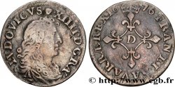 LOUIS XIV LE GRAND OU LE ROI SOLEIL Quatre sols à la croix formée de lis 1676 Vimy-en-Lyonnais (actuellement Neuville-sur-Saône) TB+