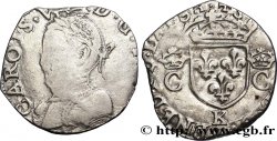 CHARLES IX Demi-teston, 2e type n.d. Bordeaux B/TB