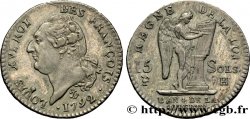 LOUIS XVI (MONARQUE CONSTITUTIONNEL)  15 sols dit  au génie , type FRANÇOIS 1792 La Rochelle SUP