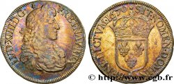 LOUIS XIV LE GRAND OU LE ROI SOLEIL Écu, portrait apollinien 1670 Rennes TTB+