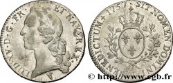 LOUIS XV DIT LE BIEN AIMÉ Écu aux branches d’olivier, tête ceinte d’un bandeau 1757 Limoges TTB+