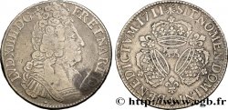 LOUIS XIV LE GRAND OU LE ROI SOLEIL Écu aux trois couronnes 1711 Pau TB+/TTB